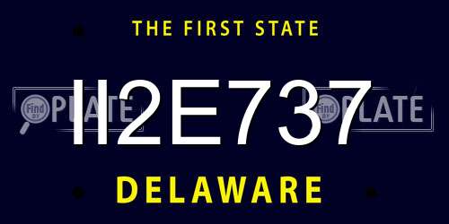 II2E737 Delaware License Plate