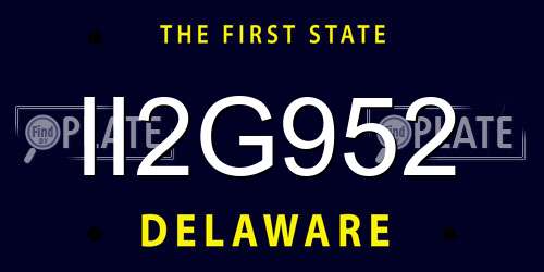 II2G952 Delaware License Plate