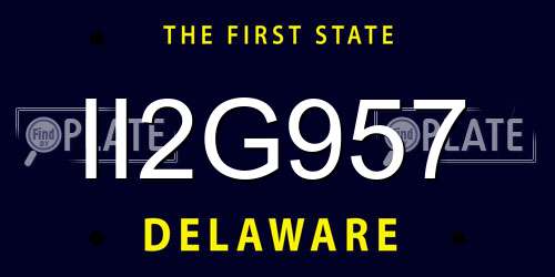 II2G957 Delaware License Plate