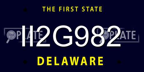 II2G982 Delaware License Plate