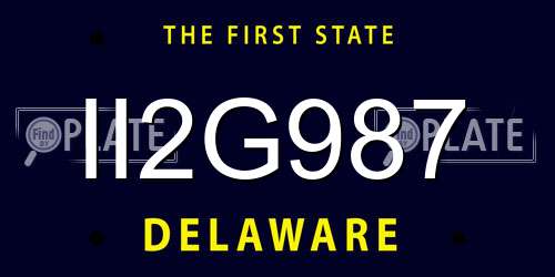 II2G987 Delaware License Plate