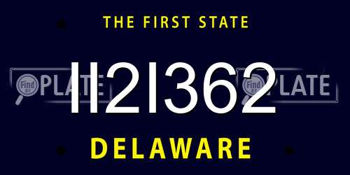 II2I362 Delaware License Plate