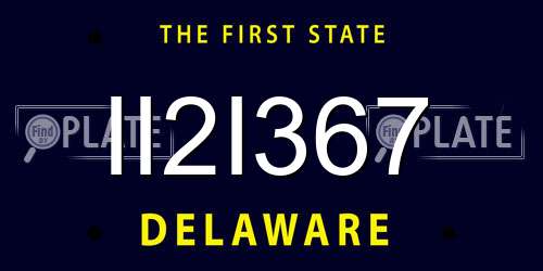 II2I367 Delaware License Plate