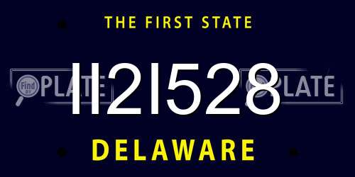 II2I528 Delaware License Plate