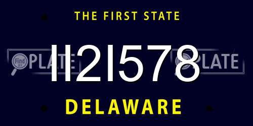 II2I578 Delaware License Plate