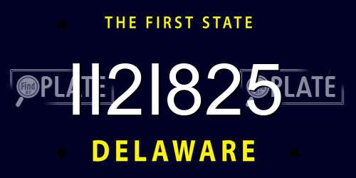 II2I825 Delaware License Plate