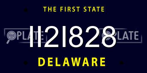 II2I828 Delaware License Plate