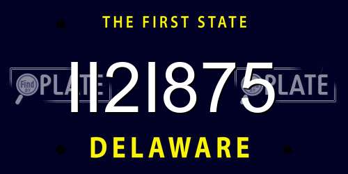 II2I875 Delaware License Plate