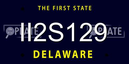 II2S129 Delaware License Plate