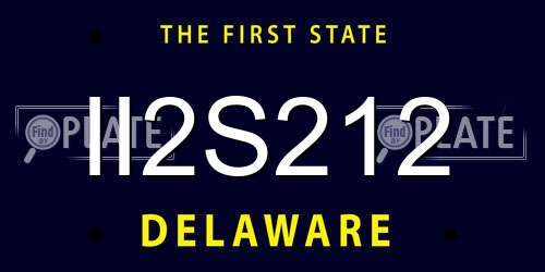 II2S212 Delaware License Plate