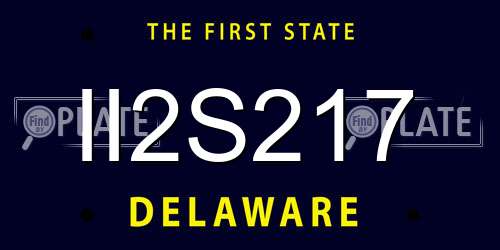 II2S217 Delaware License Plate