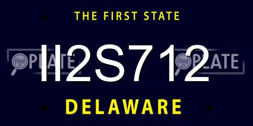II2S712 Delaware License Plate