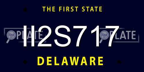 II2S717 Delaware License Plate