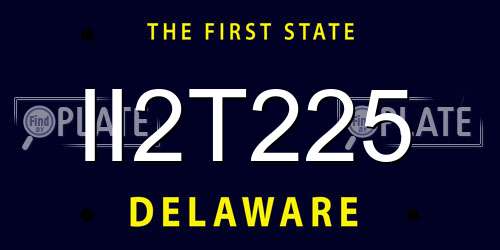 II2T225 Delaware License Plate