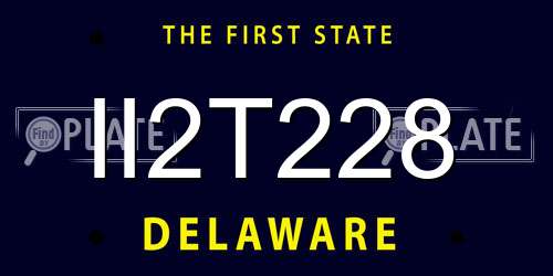 II2T228 Delaware License Plate