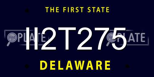 II2T275 Delaware License Plate