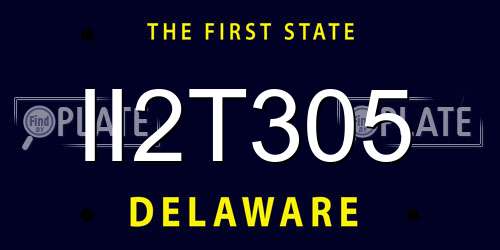 II2T305 Delaware License Plate