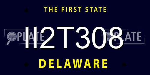 II2T308 Delaware License Plate