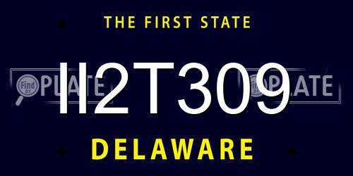 II2T309 Delaware License Plate