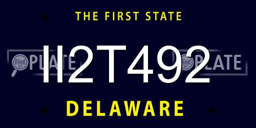 II2T492 Delaware License Plate