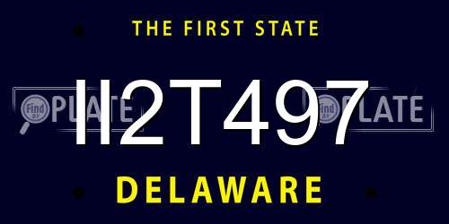 II2T497 Delaware License Plate