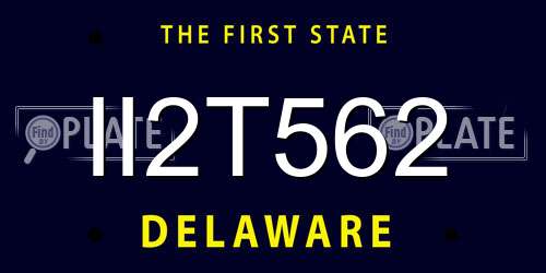II2T562 Delaware License Plate