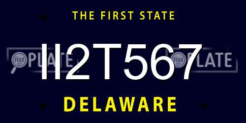 II2T567 Delaware License Plate