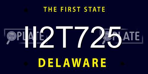 II2T725 Delaware License Plate