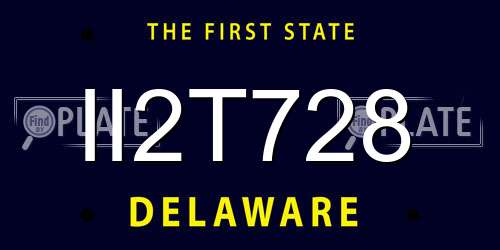 II2T728 Delaware License Plate