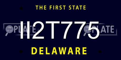 II2T775 Delaware License Plate