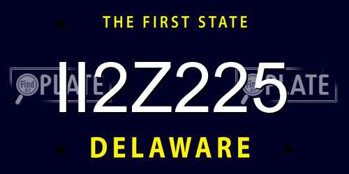 II2Z225 Delaware License Plate