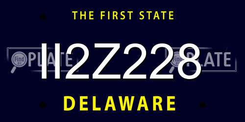 II2Z228 Delaware License Plate