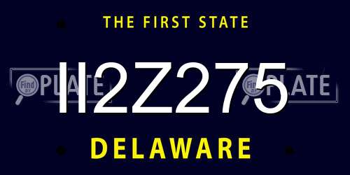 II2Z275 Delaware License Plate