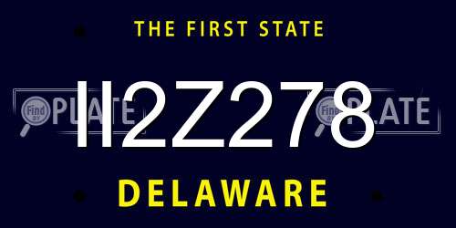 II2Z278 Delaware License Plate