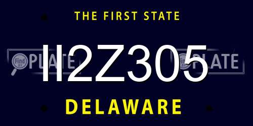 II2Z305 Delaware License Plate