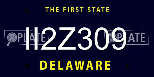 II2Z309 Delaware License Plate