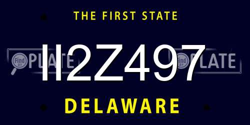 II2Z497 Delaware License Plate