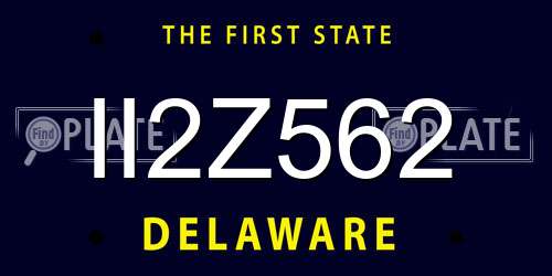 II2Z562 Delaware License Plate