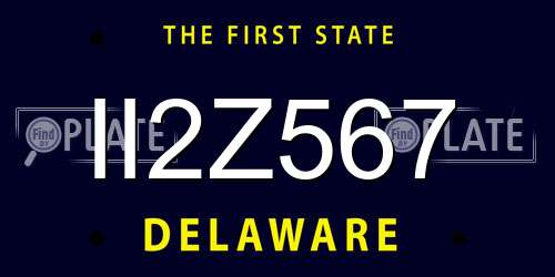 II2Z567 Delaware License Plate