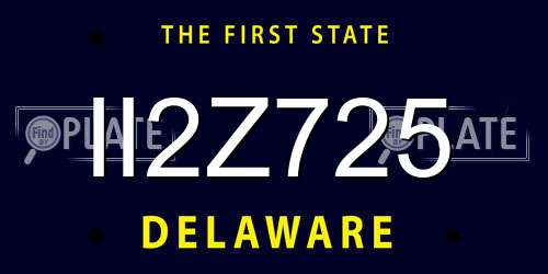 II2Z725 Delaware License Plate