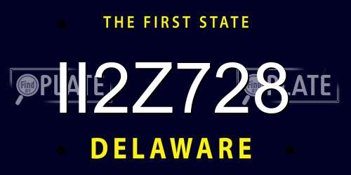 II2Z728 Delaware License Plate