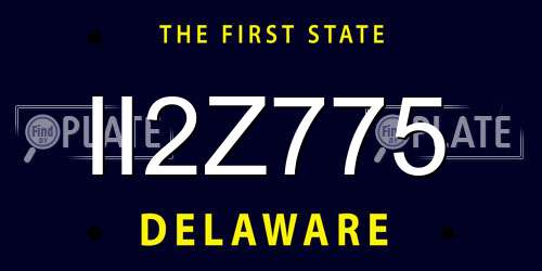 II2Z775 Delaware License Plate