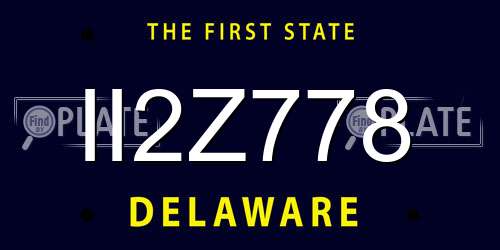 II2Z778 Delaware License Plate