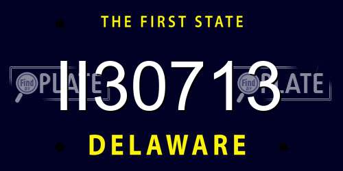 II30713 Delaware License Plate