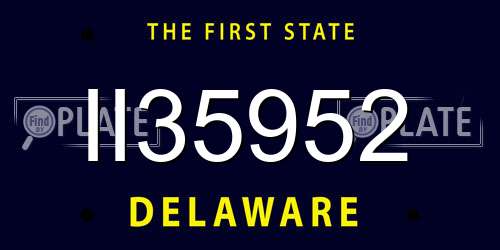 II35952 Delaware License Plate