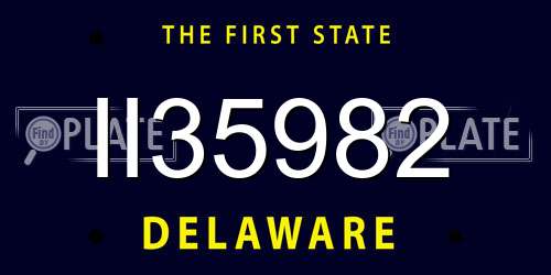 II35982 Delaware License Plate