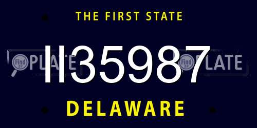 II35987 Delaware License Plate