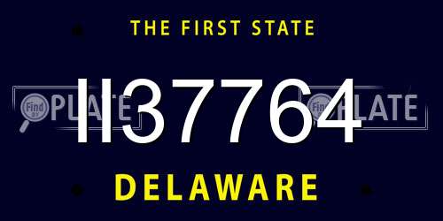 II37764 Delaware License Plate