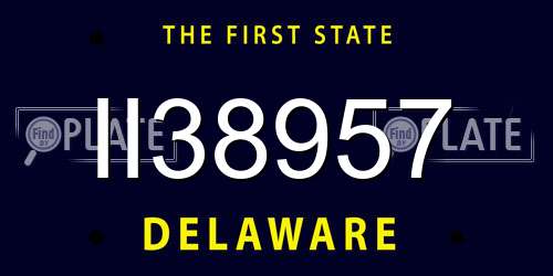 II38957 Delaware License Plate