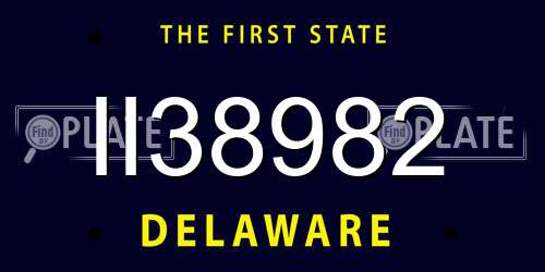 II38982 Delaware License Plate